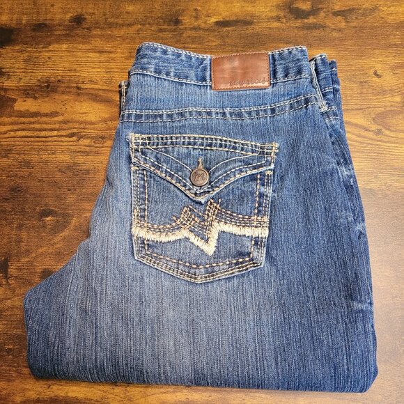 Maurices Jeans 6 S Curvy Flare Button Flap Thick Stitch Medium Light Stretch - Picture 3 of 11